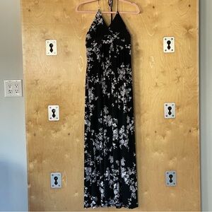 Black and white floral maxi dress